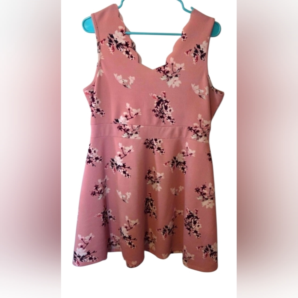Pink Floral Sleeveless Dress - XL